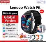 Reloj inteligente Lenovo Watch Fit con pantalla AMOLED de 1.96 pulgadas, monitorización de salud, llamadas de voz, más de 100 modos
