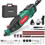 HYCHIKA - Herramienta Rotativa 150W con Afilador de Motosierra, 7 Velocidades 10 000-33 000 RPM, 167 Accesorios