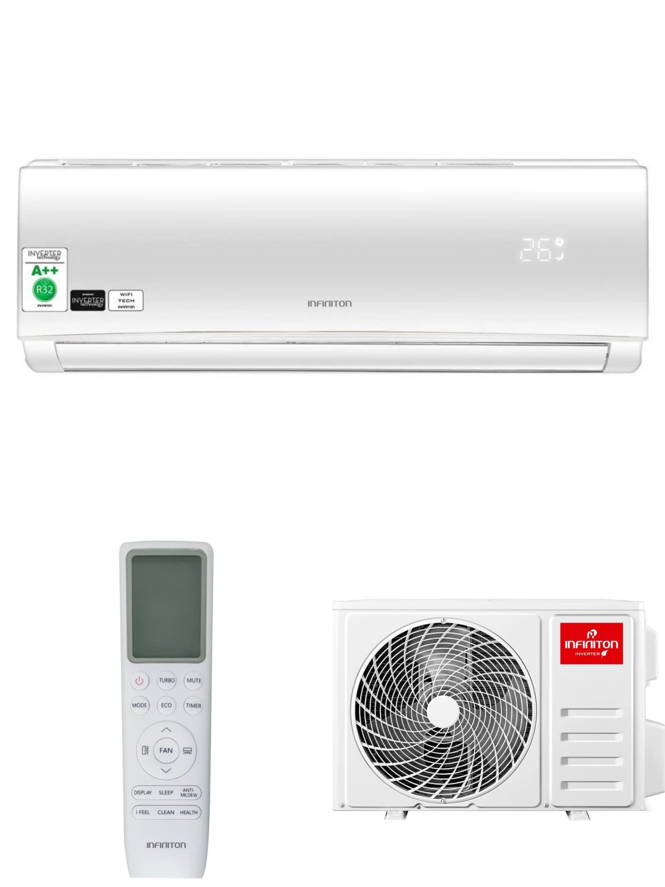 Aire Acondicionado Split 1x1 Infiniton SPTSE09A2 | Bomba de Calor | WiFi | 2250 Frigorías | A ++ | Envío gratis