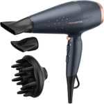 Secador de Pelo Rowenta Pro Power+ Stellar Hair Dryer CV7231, motor AC, tecnología iónica, 2 cabezales y difusor para rizos