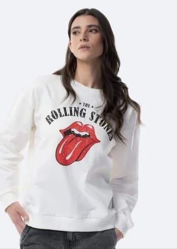 Sudadera de manga larga y cuello redondo de Mujer Rolling Stones de UNIVERSAL MUSIC (Tallas XS a XXL)