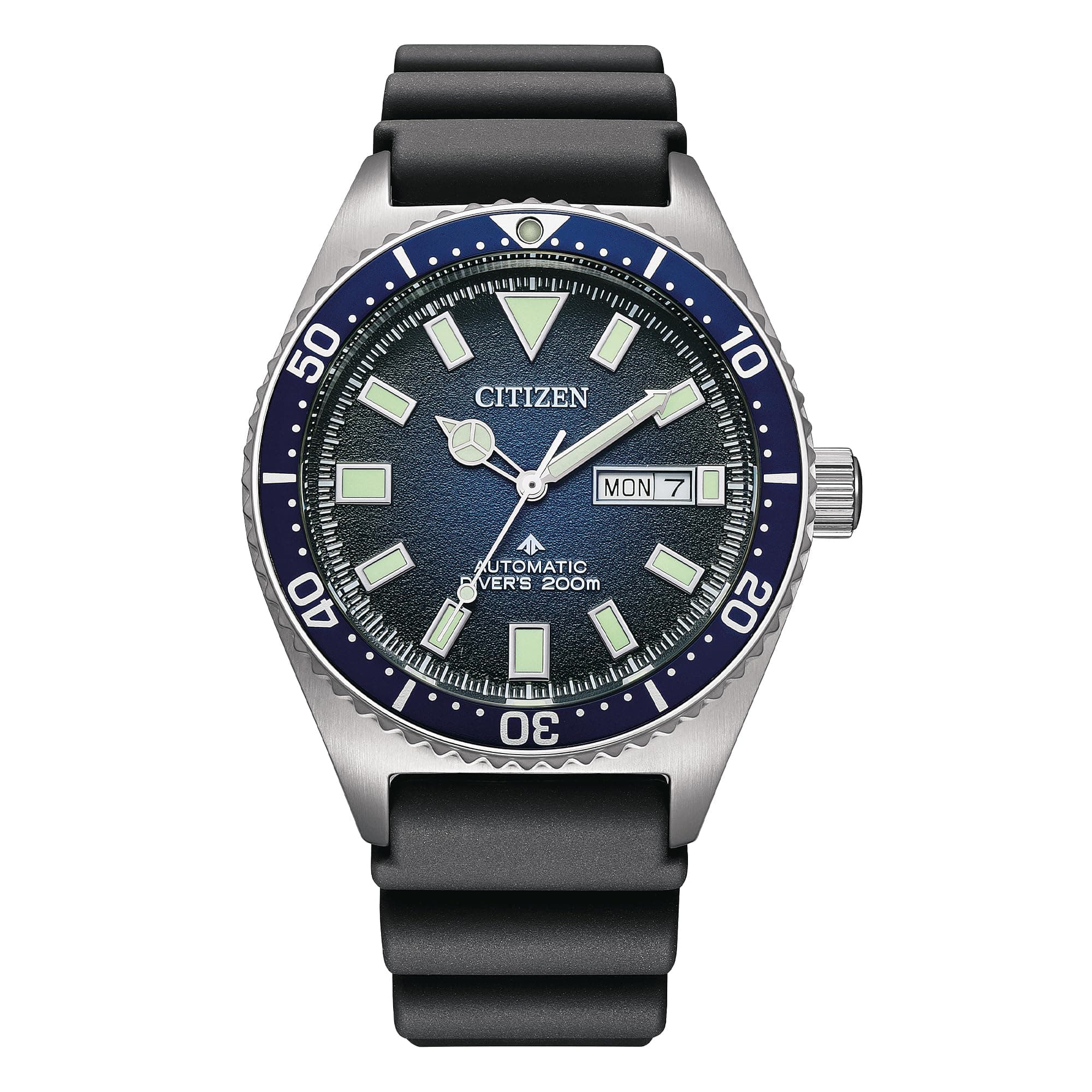 Reloj Citizen Promaster NY0120-01X Automático 200m Bisel Azul Correa Caucho