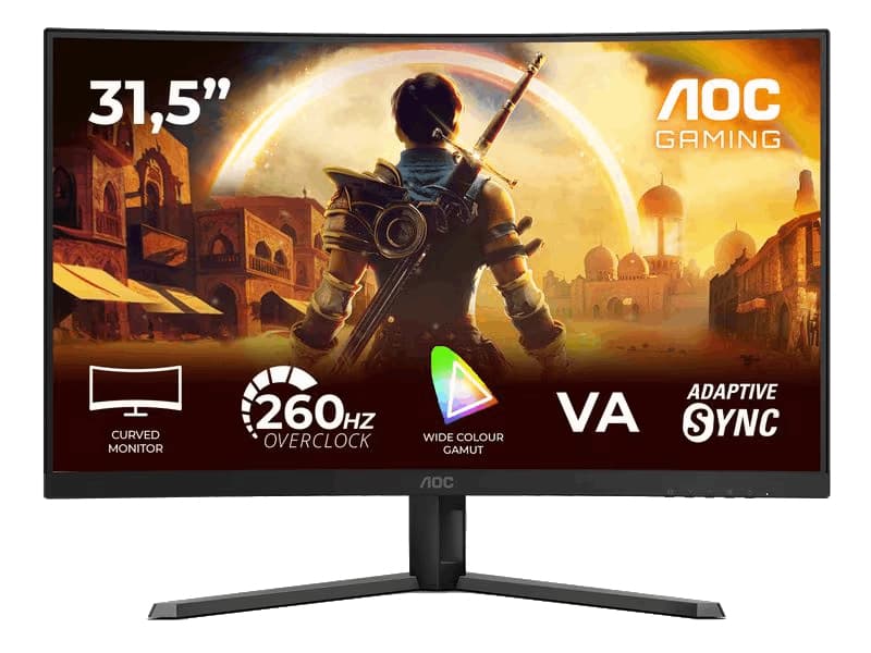 Monitor gaming - AOC C32G42ZE, 31.5" Full-HD, 260Hz, 0.3 ms MPRT, VA, Curvatura 1500R, G-menu, WLED, HDR10, Adaptive Sync, Negro