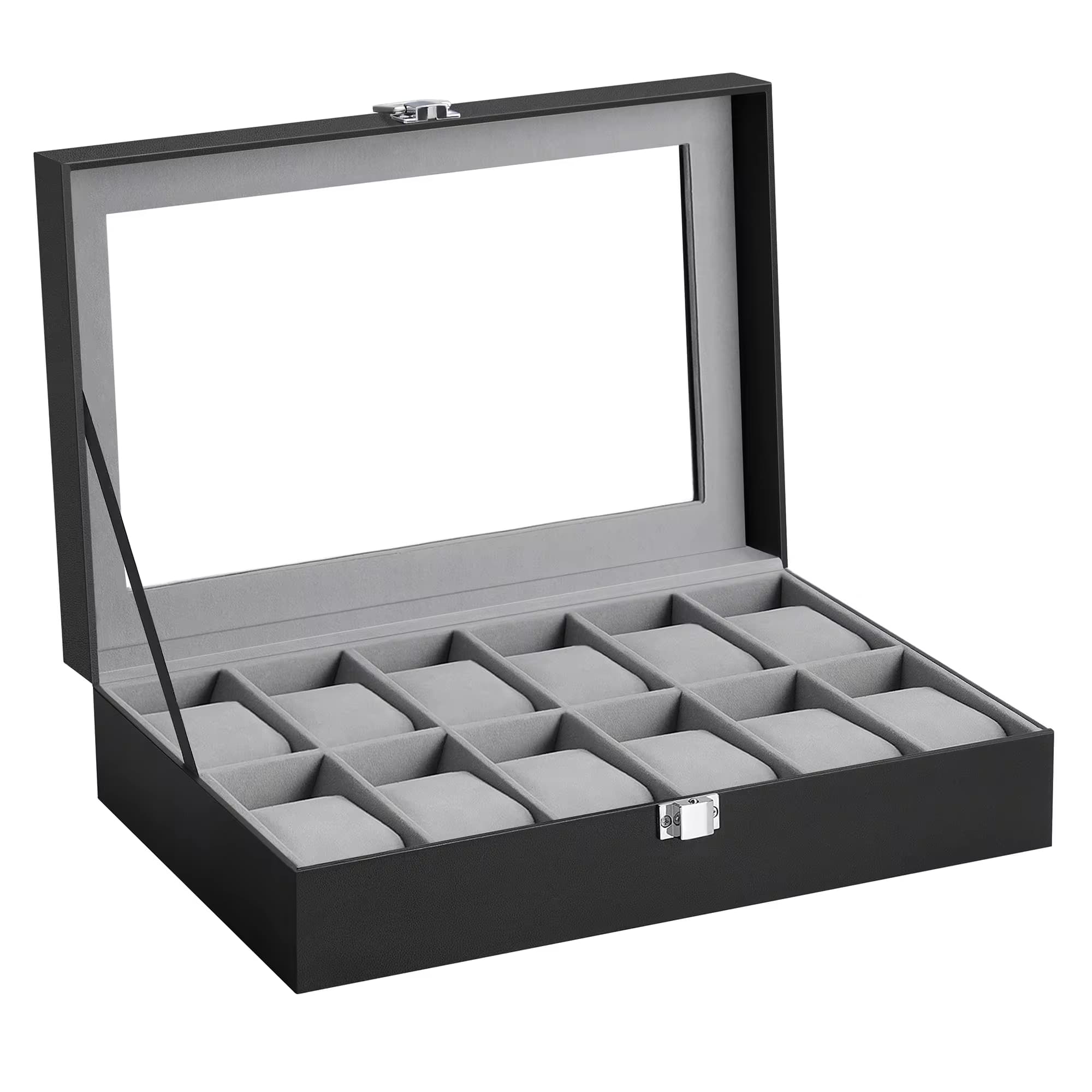 SONGMICS Caja de Relojes con 12 Compartimentos