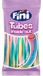 FINI Tubes Rainbow Inside Out | Regaliz de Fresa Cubierto de Nube de Colores | Bolsa de 80 gr