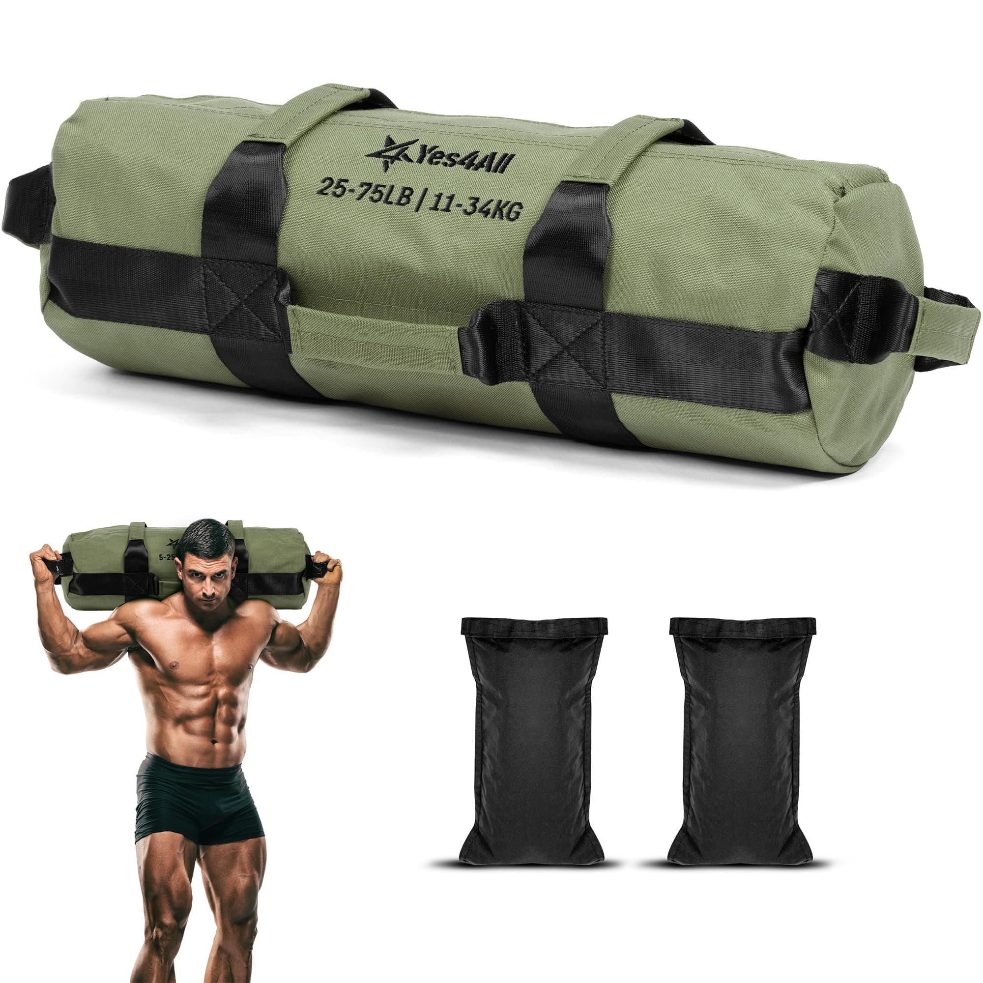 Yes4All Ajustable Saco lastrado 2-90 kg - Power Bag Ideal para el Entrenamiento