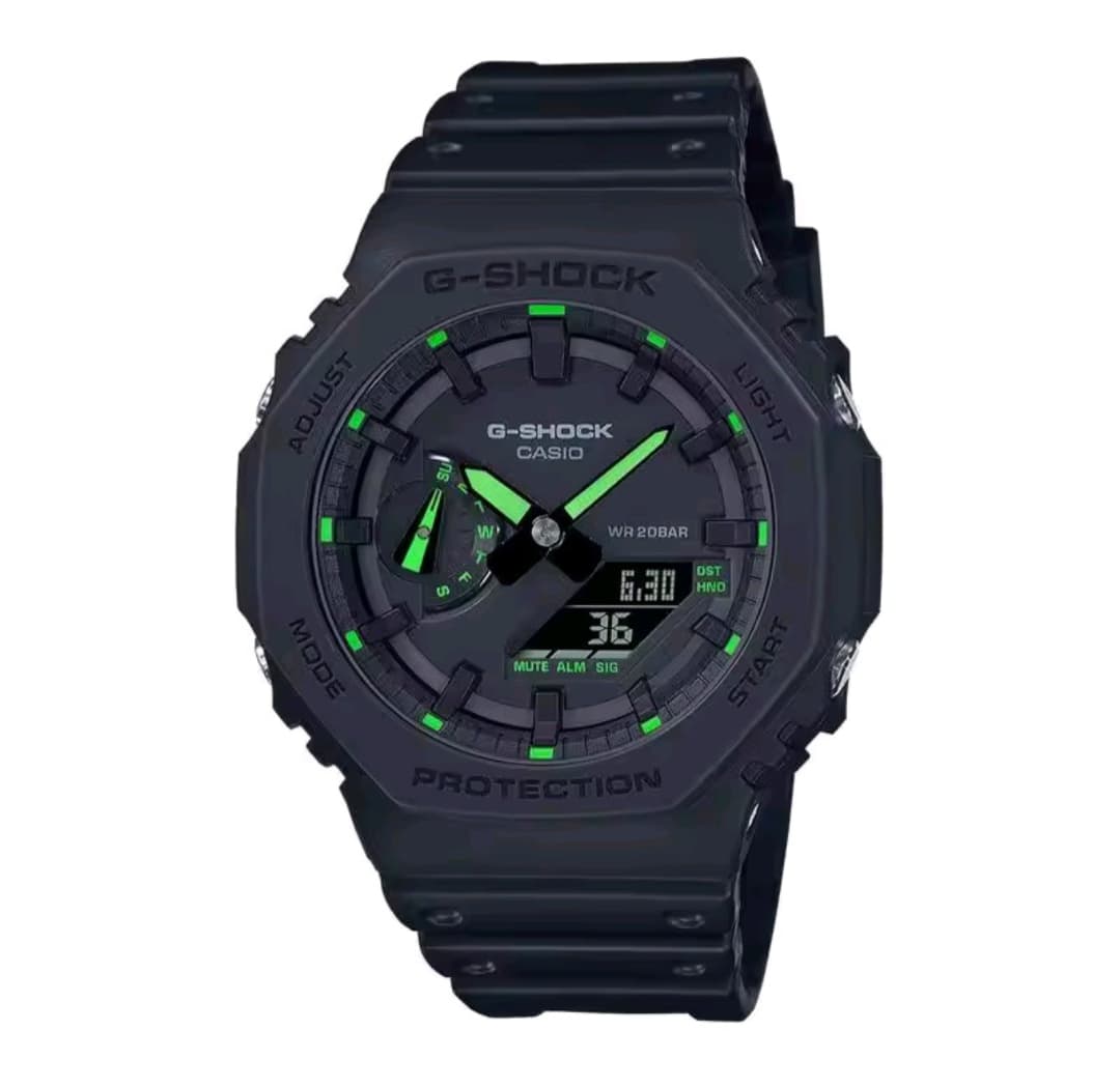 [Envío desde España] Reloj Casio G-Shock GA-2100-1A3ER "CasiOak" con detalles verde neón