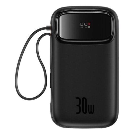 Baseus Power Bank 20000mAh 30W Carga Rápida – Batería Externa USB-C y USB-A con Pantalla Digital, Carga Simultánea para hasta 4 Dispositivos