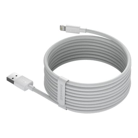 2 x Cable USB a Lightning Baseus Simple Wisdom 1,5 m 2,4A Blanco