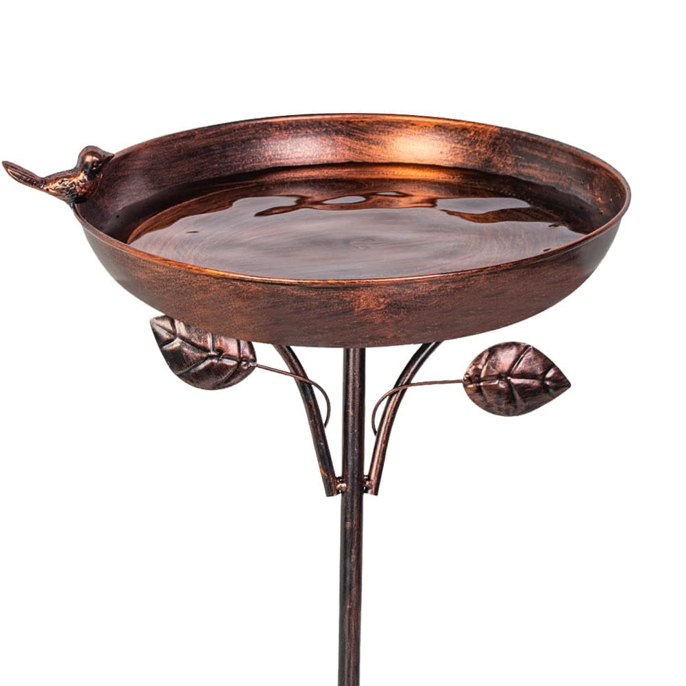 Baño de metal para pájaros de 96,6 cm de alto, para exteriores, comedero, bañera para aves.