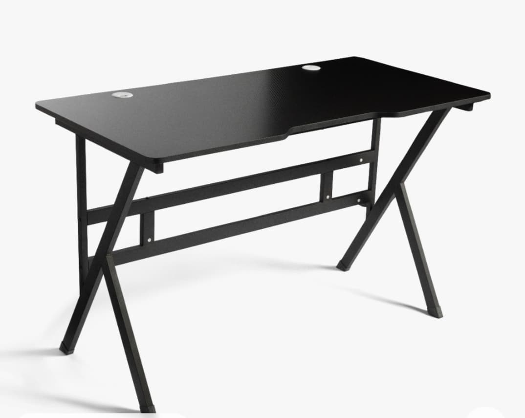 DUPI Mesa Gaming 120x60cm con Tablero Efecto Fibra de Carbono