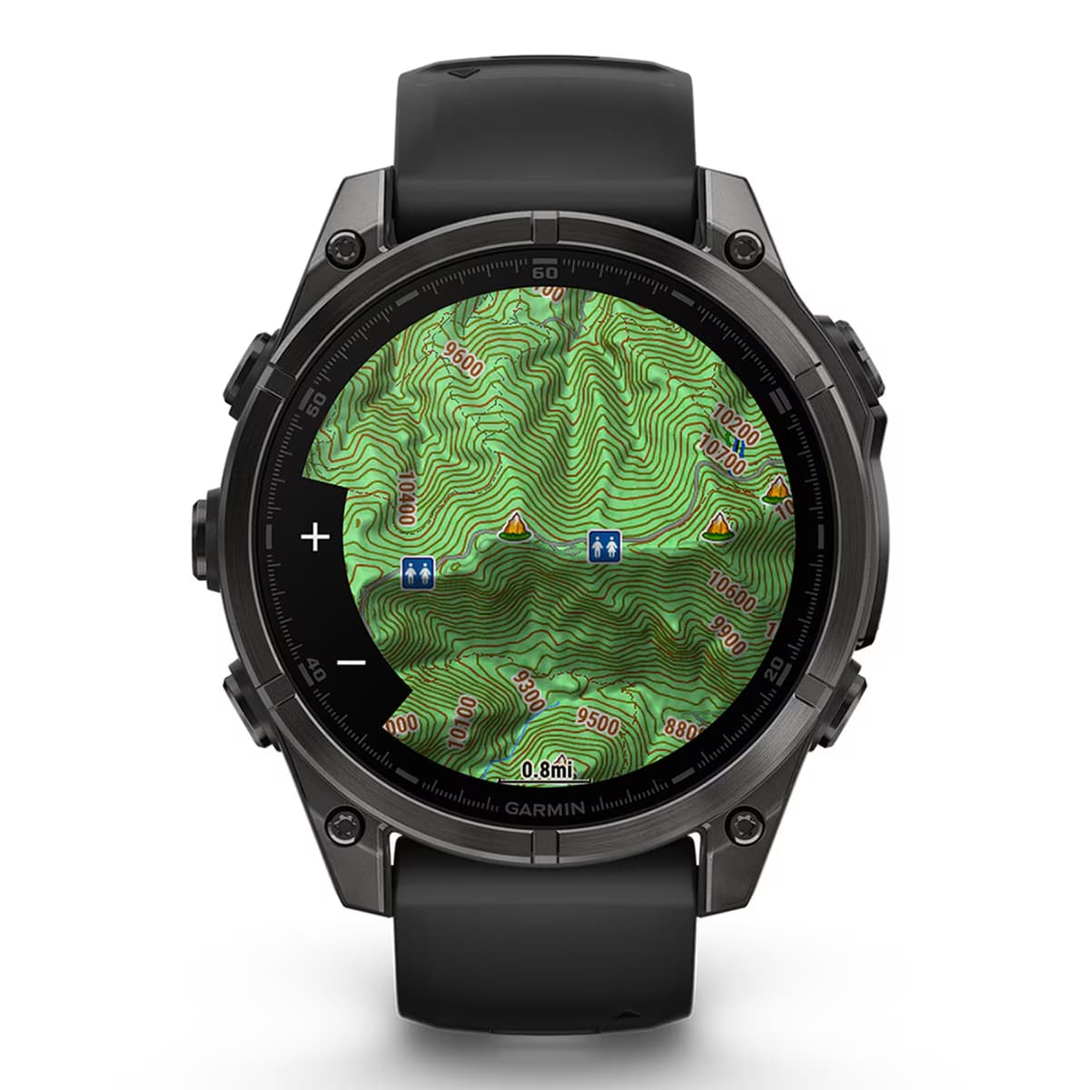 Garmin fēnix 8 Solar Zafiro 47 mm, titanio DLC gris carbón, con carga solar, mapas, linterna LED y llamadas