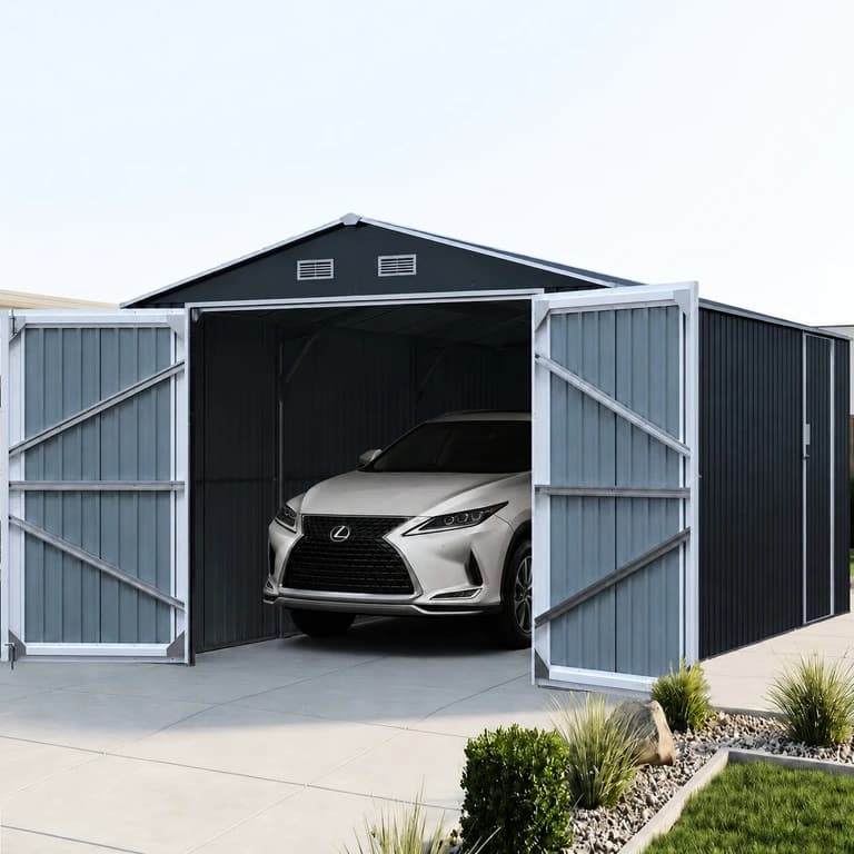 Garaje metálico para coche 15m² | Material inoxidable