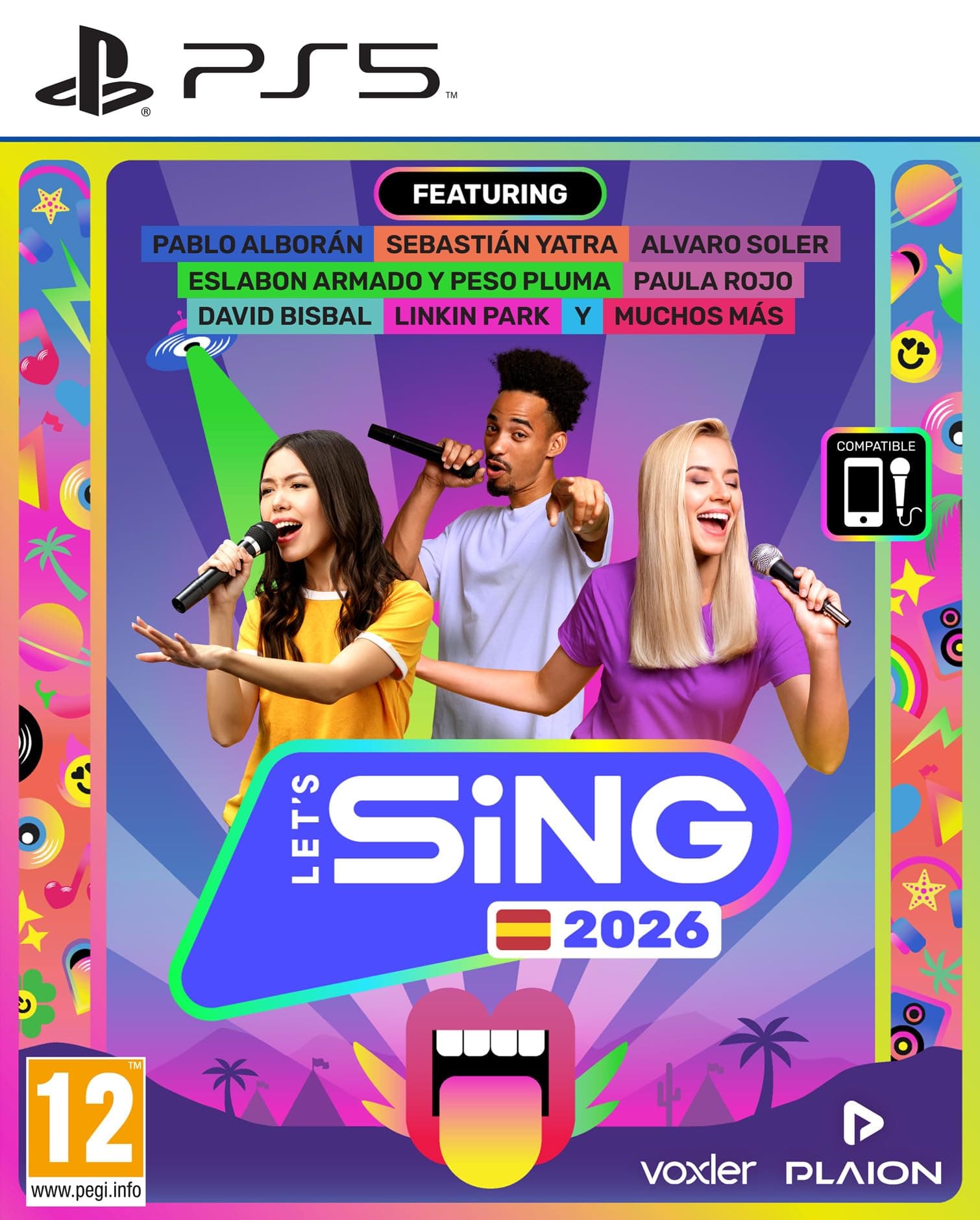 Juego Let's Sing 2026 Versión Española para PS5 (35+ éxitos pop y latinos, modos fiesta y multijugador, app smartphone micrófono, PS5)