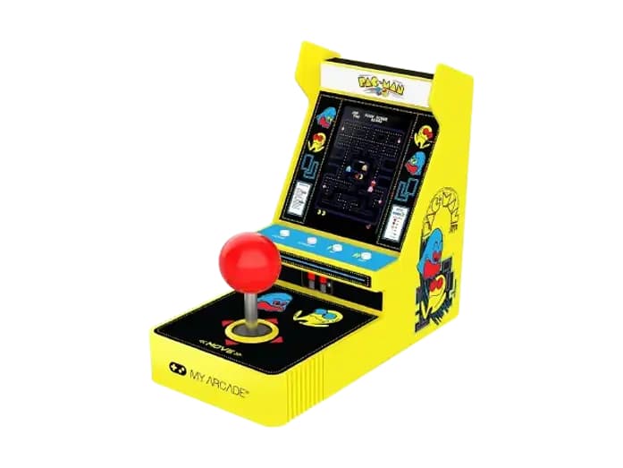 Consola retro - My Arcade Joystick Player PacMan, Pantalla color 3.5", Altavoz incorporado,, Amarillo