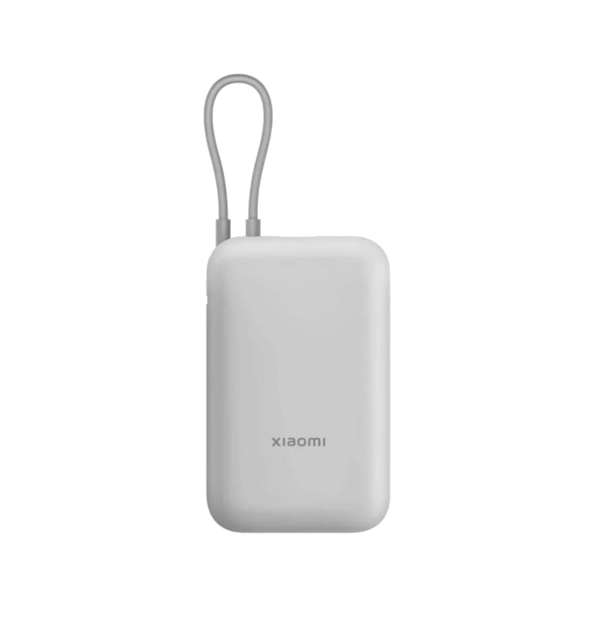 Powerbank - Xiaomi BHR9738GL, 20000 mAh, 1x USB-C, 1x USB-A, Cable Integrado, 22.5W, Blanco y Gris