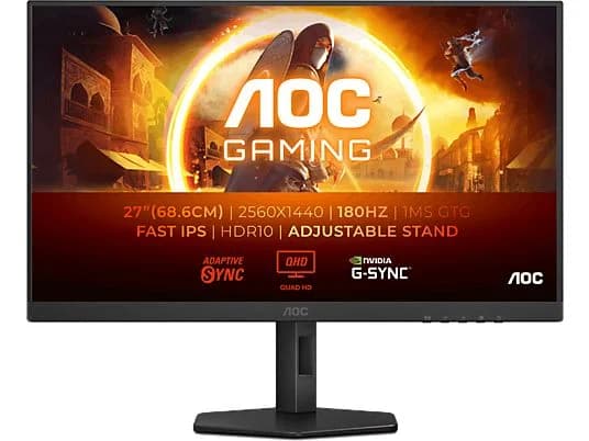 Monitor gaming - AOC Q27G4XF, 27" QHD, 180 Hz, 1 ms GtG, IPS, Adaptive Sync, Antibrillo