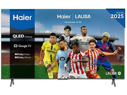 TV QLED 55" - Haier S90 Series H55S900UX, Full Array, Smart TV (Google TV), HDR 4K, Altavoz Frontal, Dolby Atmos-Vision, Gaming 120Hz, Plata