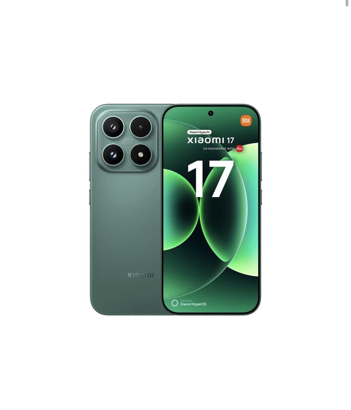 Xiaomi 17, Verde, 512GB, 12GB RAM, 6.3" CrystalRes OLED display, Snapdragon 8 Elite Gen 5 Mobile Platform, 6000 mAh