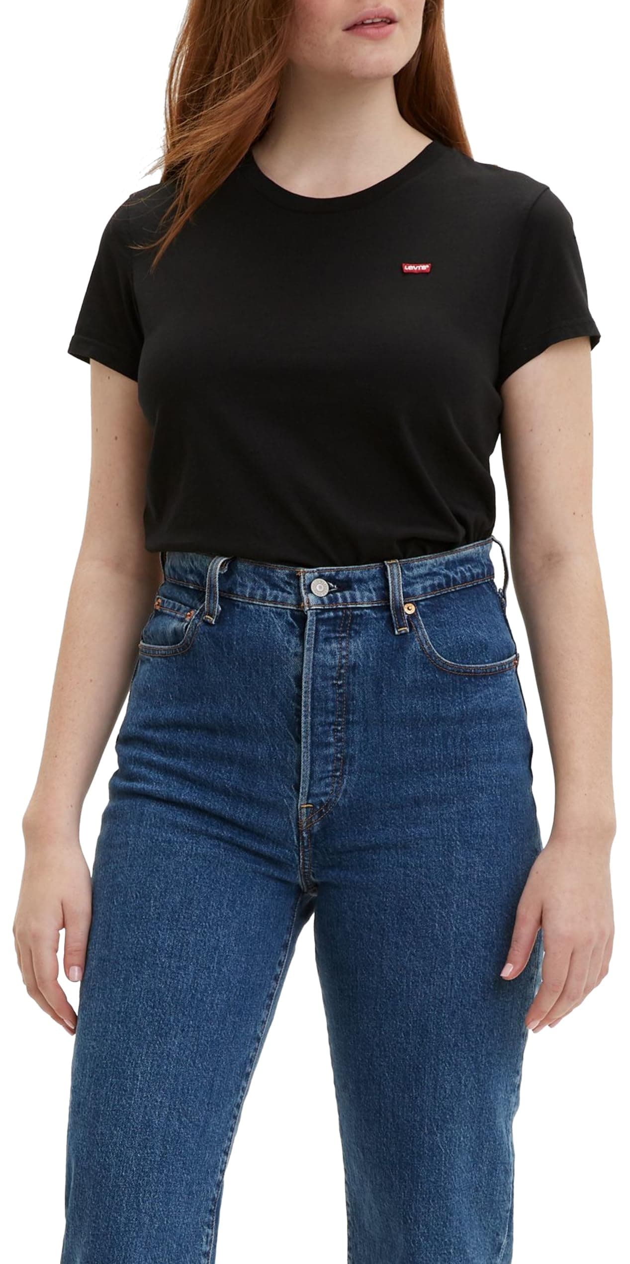 Levi's Perfect Tee, T-Shirt para Mujer, Mineral Black, M (Prime)