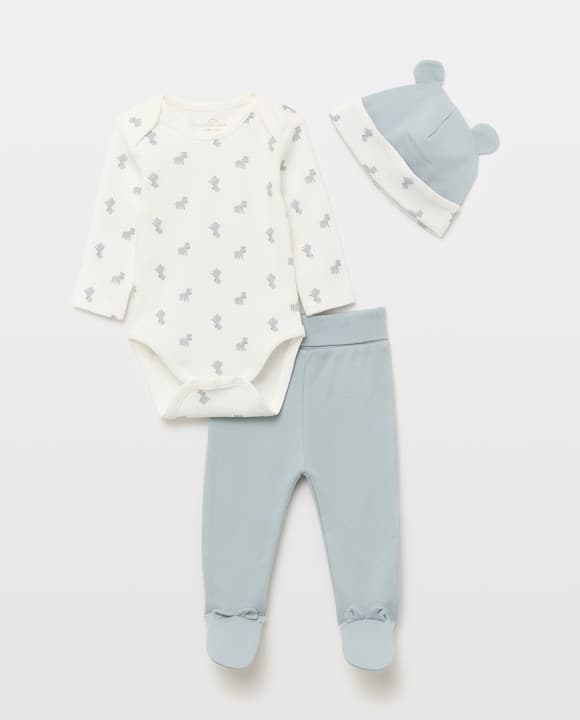 Conjunto de bebé con estampado de jirafas y de algodón Verde Cotton Juice