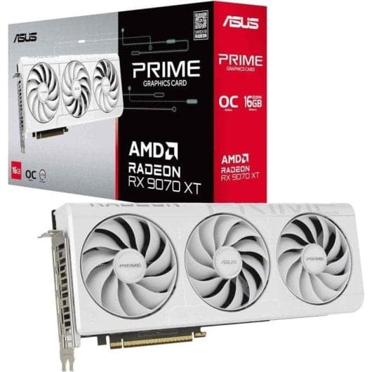 Tarjeta Gráfica Asus Radeon RX 9070 XT PRIME WHITE 16GB GDDR6 PCI Express 5.0