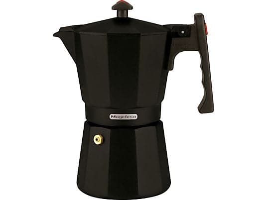 Cafetera tradicional - Magefesa Jamaica Black 6, Aluminio, 6 tazas, Apta para todo tipo de fuegos, Negro/ 9 tazas 12,75€