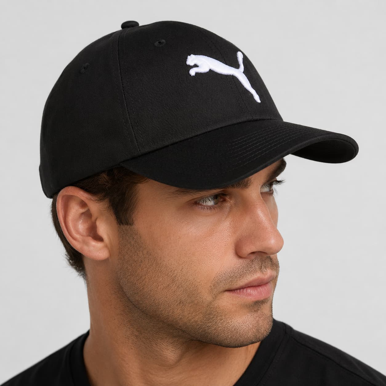 PUMA Gorra Essential Unisex – Gorra Ajustable con Logotipo Bordado 3D y Visera Curvada, Color Negro