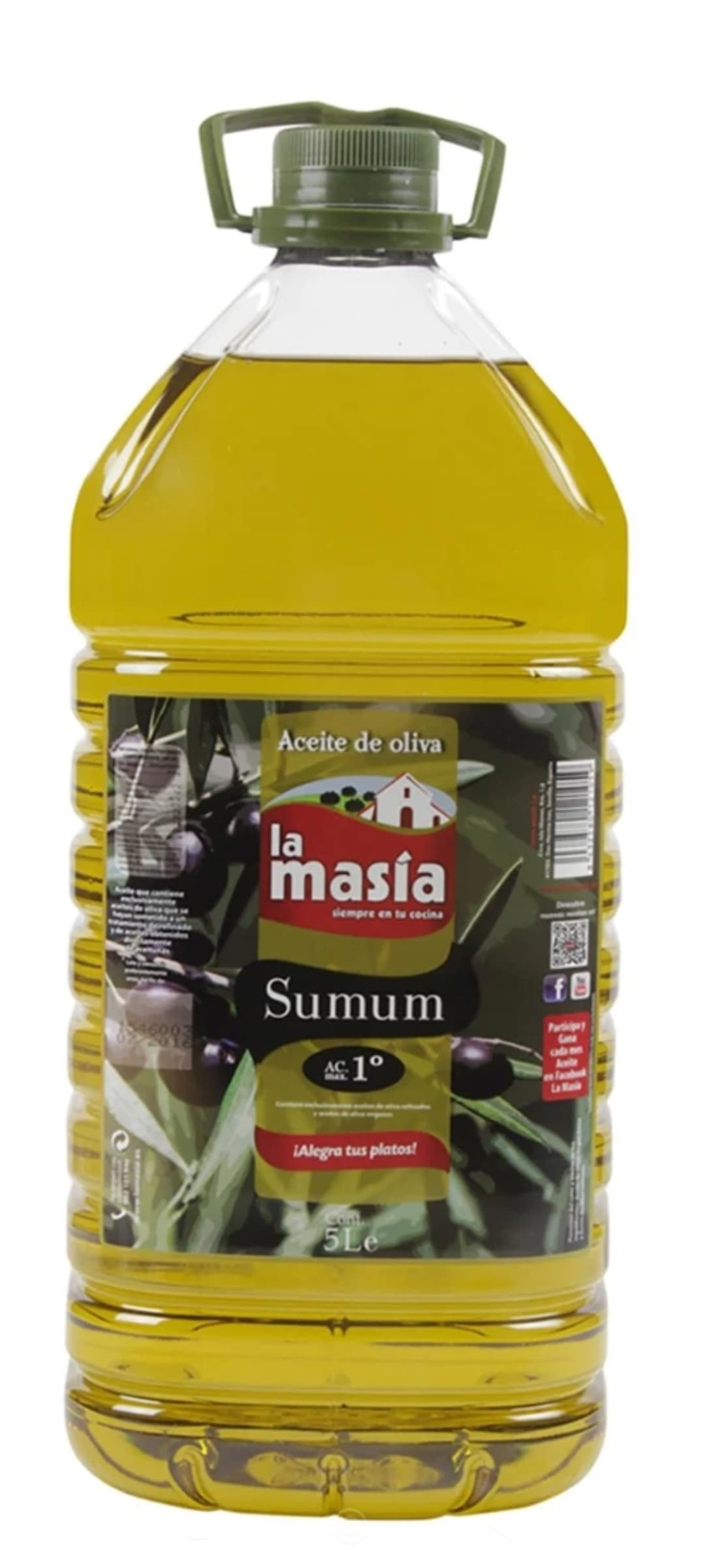 Aceite de oliva intenso 1º La Masía garrafa 5 l.3,49€ el litro