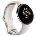 Google Pixel Watch 2 caja de aluminio color plata pulida y correa deportiva color porcelana