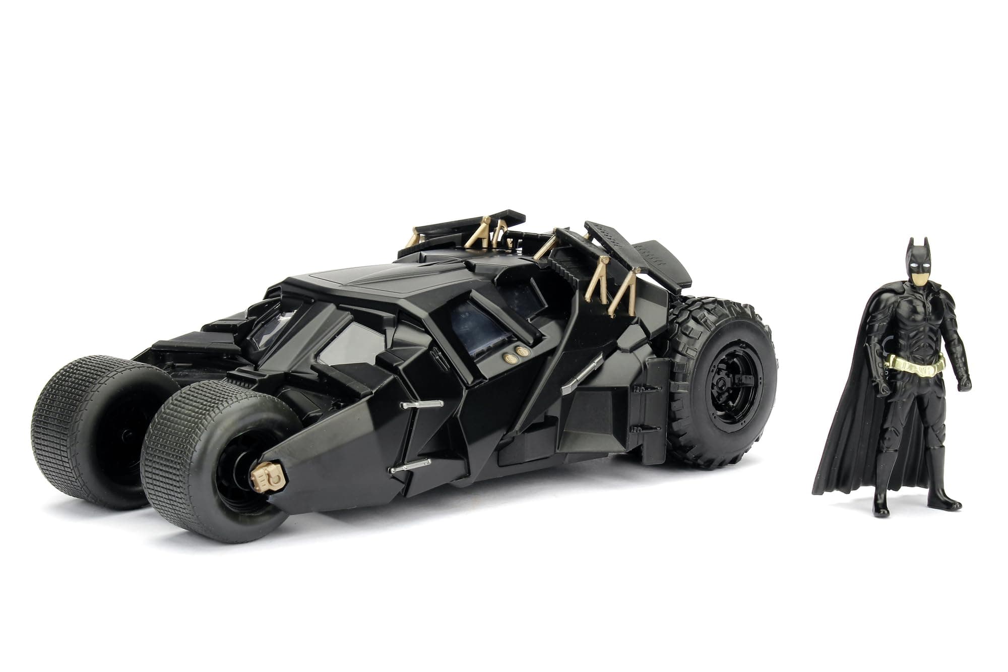 Jada Toys Batman El Caballero Oscuro Batmóvil metálico Escala 1:24 con Figura de Batman, Modelo Coleccionable con Puertas abatibles