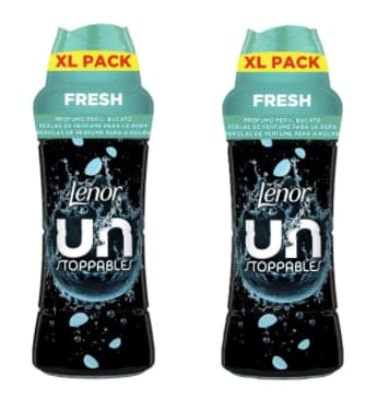 2 x Lenor Unstoppables perlas para la lavadora perfumadas Fresh 495g