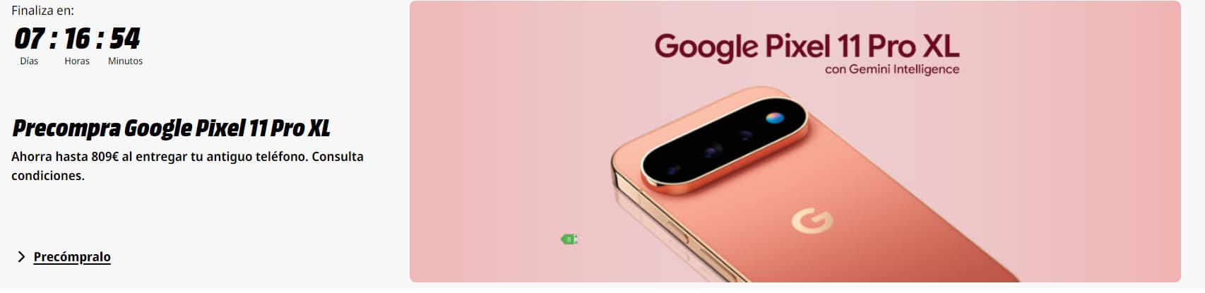 Descuentos prereserva del nuevo Google Pixel 11, 11 Pro y 11 Pro XL: 200/300/400 euros + hasta 400 euros entregando móvil
