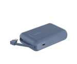 Powerbank - Belkin BPB021hqBL, 10000 mAh, 1x USB-C, Cable Integrado, Carga Rápida, 20W, Azul