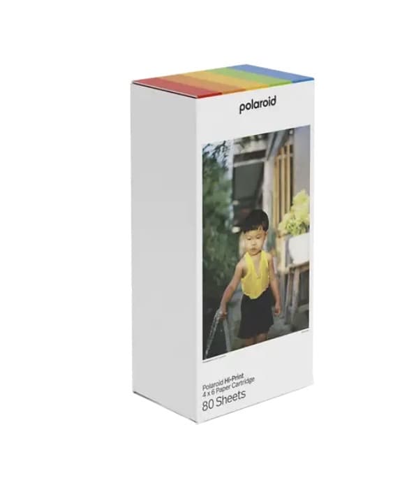 Papel fotográfico - Polaroid Hi-Print 4x6, 80 Hojas, Tamaño papel 10x15 cm, Solo compatible con la impresora fotográfica Polaroid Hi·Print
