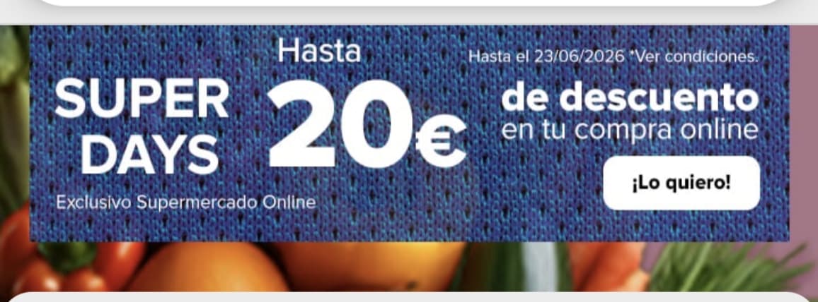 Carrefour Super Days: hasta 20€ de descuento y envío GRATIS en tu compra online