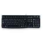 Teclado Logitech K120 de membrana alámbrico USB QWERTZ negro resistente a derrames