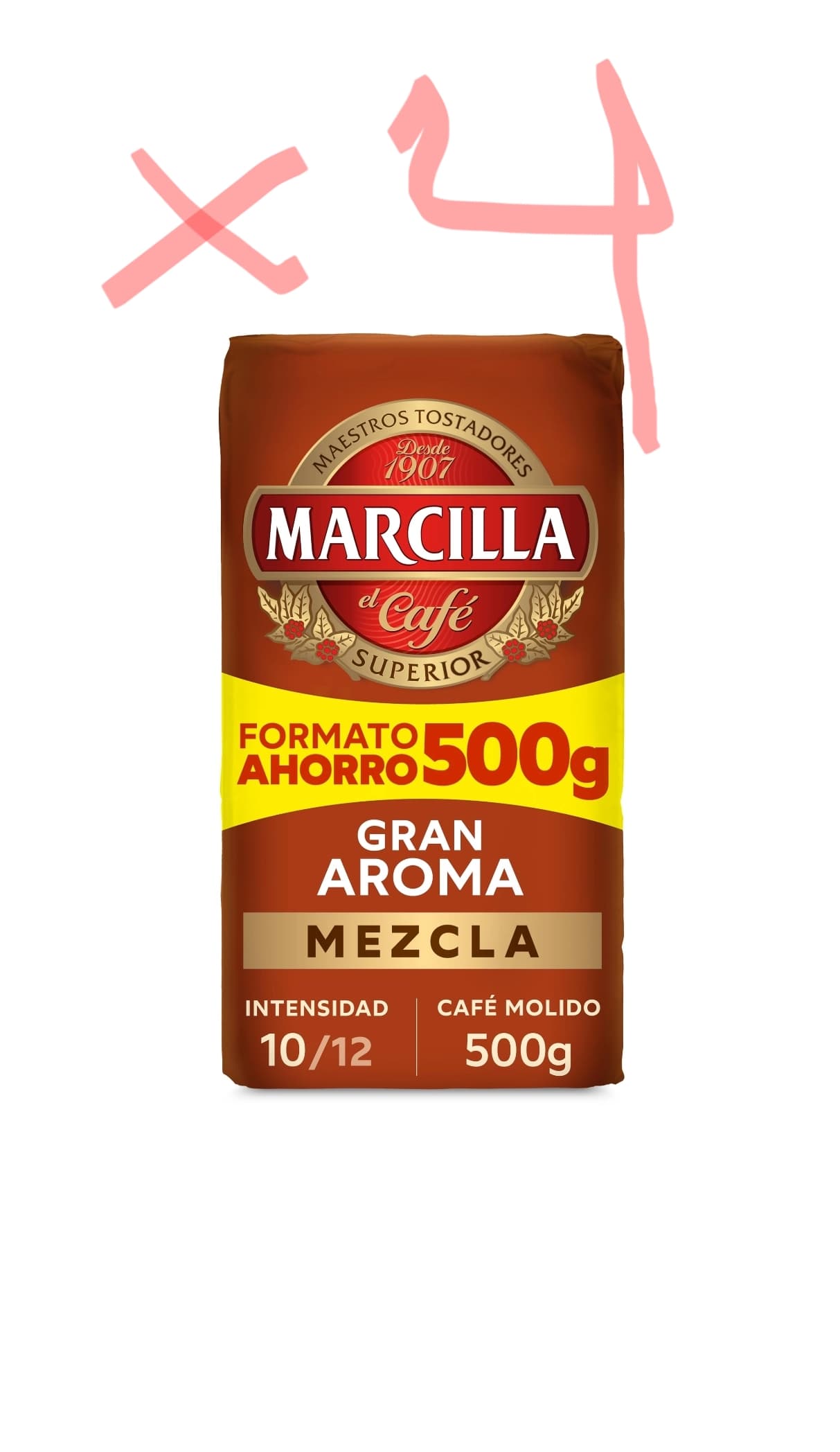 4.80€paquete 4 paquetes Marcilla Café Molido Gran Aroma Mezcla | 500 gel