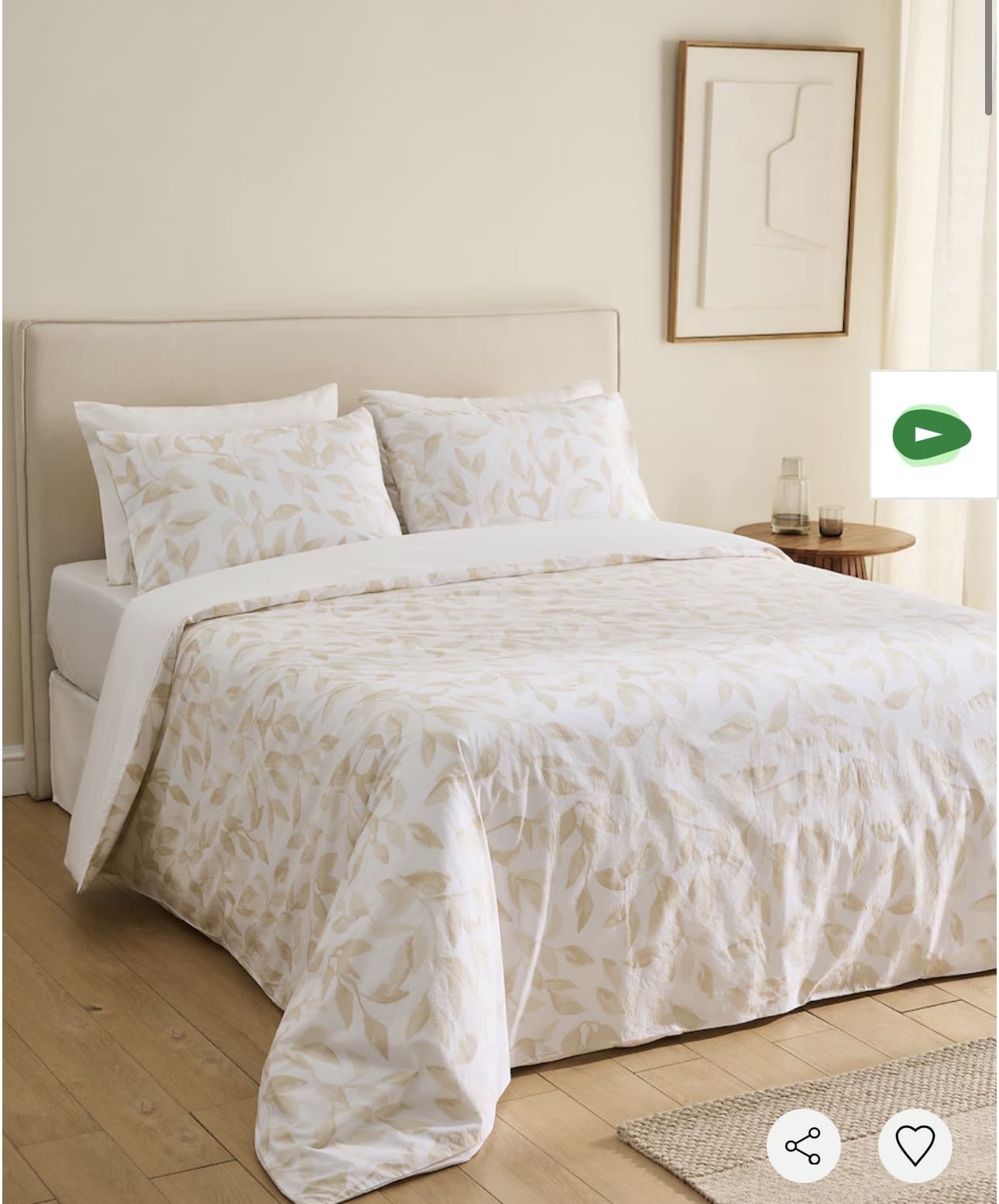 Juego de funda nórdica algodón Sines - Beige Cama 90 cm