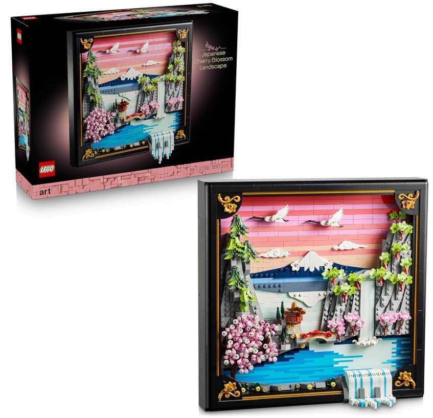 LEGO Art Paisaje de Cerezo Japonés (31218): Cuadro 3D en Marco Shadow Box con Monte Fuji, Sakura y 1.800+ Piezas