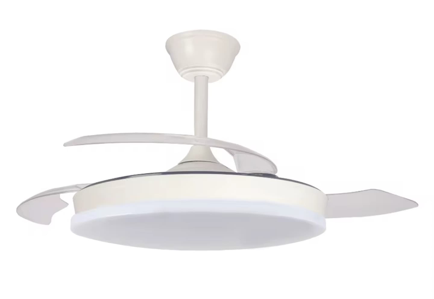 Ventilador de Techo Arpon Blanco con Aspas Retráctiles, Motor DC Ultra Silencioso, LED Regulable CCT 3 Tonos de Luz, 6 Velocidades