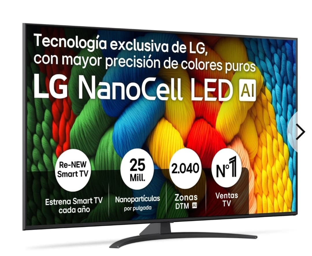 ( 424€ Precio Final con 15% en Cupón ) TV LG 65NANO81A6A 65" NanoCell 4K UHD, Smart TV, HDR, Dolby Digital Plus
