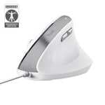Ratón Trust con cable 2400 DPI vertical ergonómico clics silenciosos 6 botones blanco