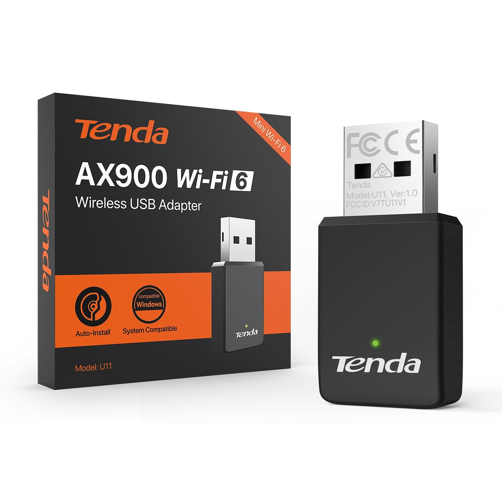 Adaptador USB WiFi 6 Tenda AX900 U11 (Doble banda 5GHz/2.4GHz)