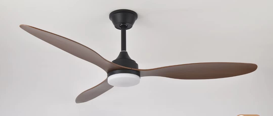 ventilador de techo con lámpara LED, 132cm, de Perfil Bajo con Control Remoto, para Interiores y Exteriores Cubiertos