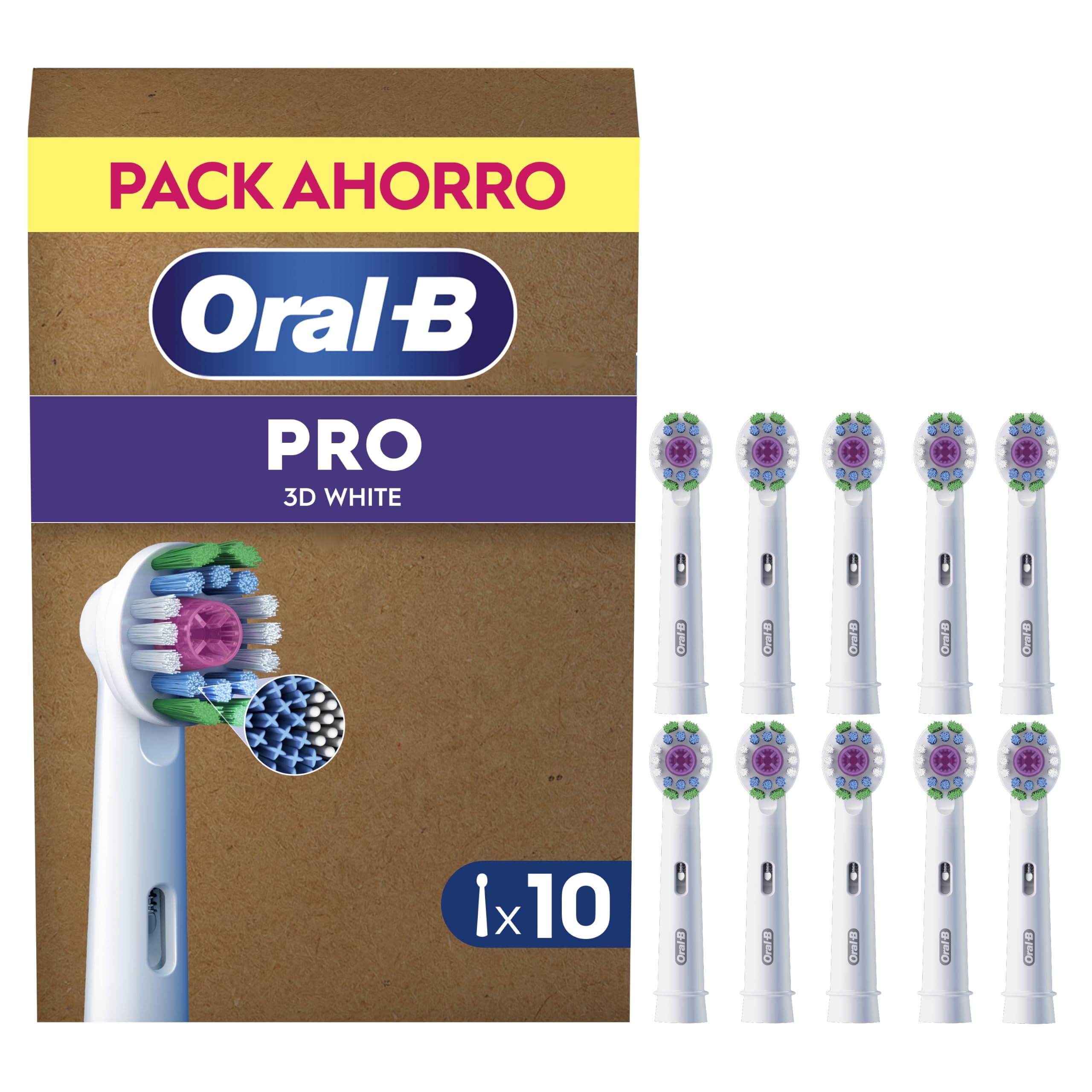 Oral-B 3D White Cabezales de Recambio Originales, Blanco, Pack de 10
