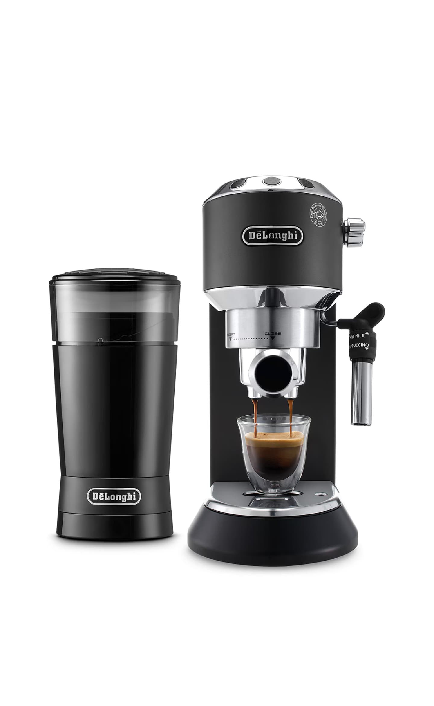 Cafetera espresso manual Delonghi Dedica EC685BK con función Flow Stop + Molinillo de regalo