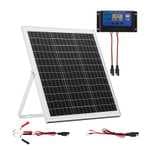 VEVOR Kit de Panel Solar Monocristalino 12 V y 20 W, Cargador de Batería con Controlador (Tambien 30W)