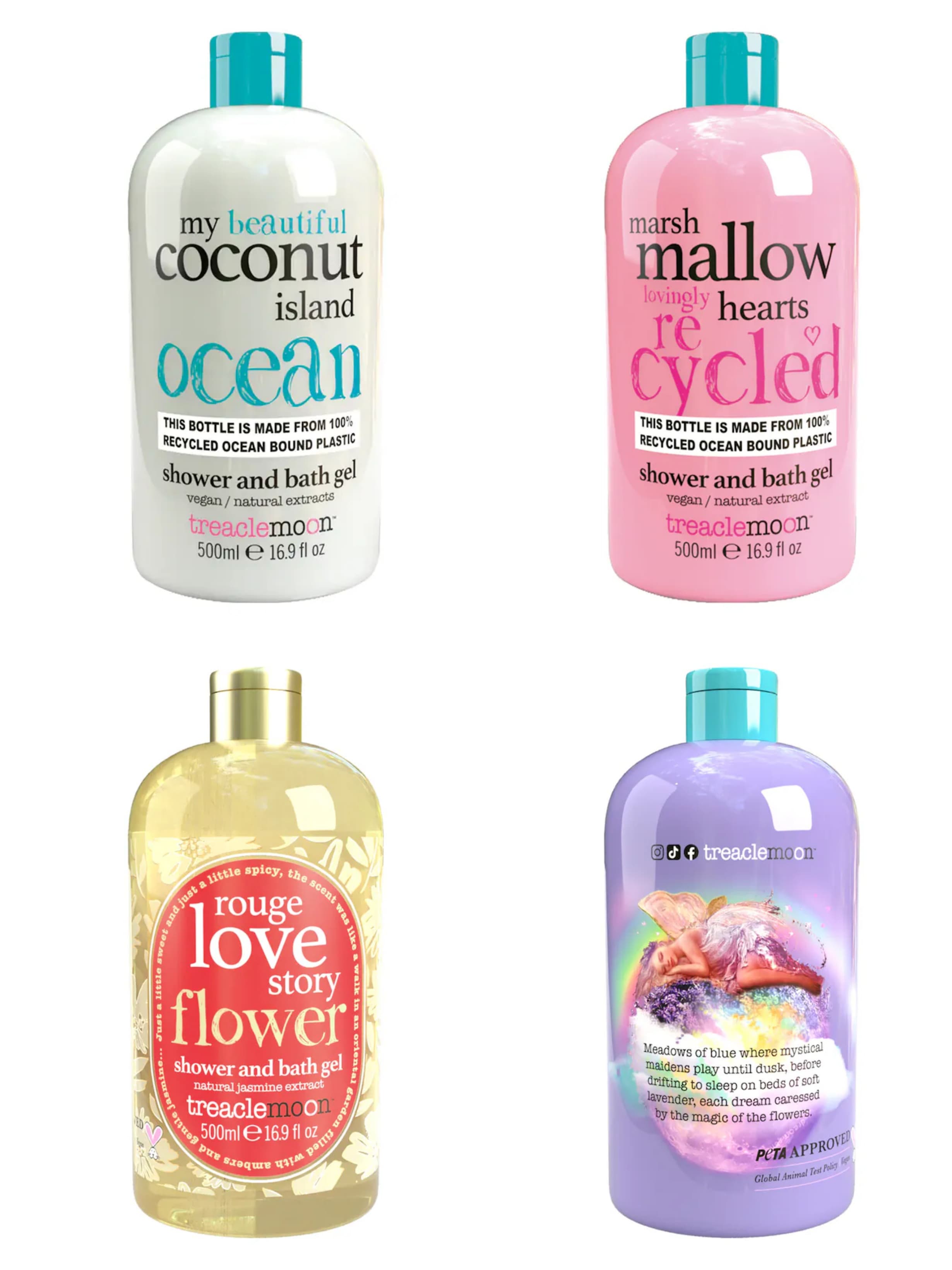 Gel de Ducha Treaclemoon Sleepy Lavender, Roger love story, Marshmallow Hearts y My coconut island 500 ml (recogida en tienda gratuita)