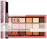 Maybelline New York PAck - Juego de maquillaje de ojos con paleta de sombras de ojos Sky High, Hyper Easy Liner y Nudes of New York